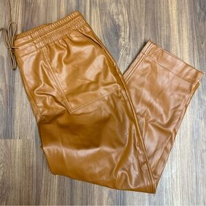 a new day Brown Faux Leather Pull On Pants Women’s Size XL